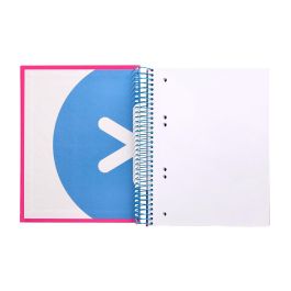 Cuaderno Espiral A5 Micro Antartik Tapa Forrada 120H 90 gr Liso Con Bandas 6 Taladros Color Rosa Fluor