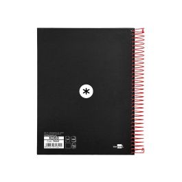 Cuaderno Espiral A5 Micro Antartik Tapa Forrada 120H 90 gr Liso Con Bandas 6 Taladros Color Negro