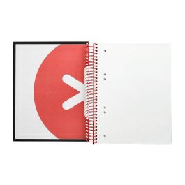 Cuaderno Espiral A5 Micro Antartik Tapa Forrada 120H 90 gr Liso Con Bandas 6 Taladros Color Negro