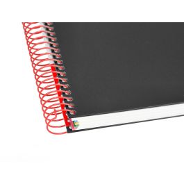 Cuaderno Espiral A5 Micro Antartik Tapa Forrada 120H 90 gr Liso Con Bandas 6 Taladros Color Negro