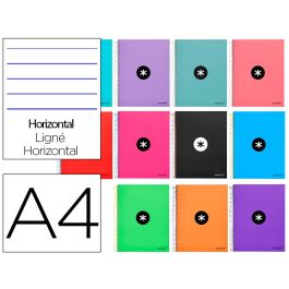 Cuaderno Espiral A4 Micro Antartik Tapa Forrada 120H 100 gr Horizontal 5 Bandas 4 Taladros Colores Surt 12 unidades Precio: 103.4999999. SKU: B1E83MTYSW