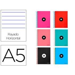 Cuaderno Espiral A5 Micro Antartik Tapa Forrada 120 H 100 gr Horizontal 5 Bandas6 Taladros Colores Surtidos 18 unidades