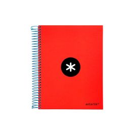 Cuaderno Espiral A5 Micro Antartik Tapa Forrada120H 90 gr Cuadro 5 mm 5 Bandas 6 Taladros Colores Surtidos 18 unidades