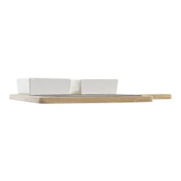 DKD Home Decor Tabla de Aperitivo Básico de Pizarra, Bambú y Gres Negro Natural - Set de 3 - 20x31x5 cm - Apto Microondas y Lavavajillas