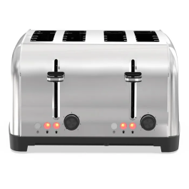 Livoo DOD197 Tostadora de 4 Rebanadas, 1700 W, Acero Inoxidable, 2 Termostatos Independientes con 7 Niveles
