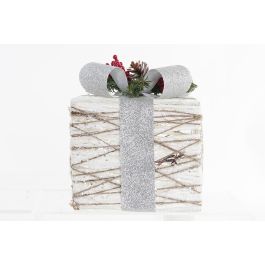 Regalo Navidad Moderna DKD Home Decor Blanco Plateado 25 x 28 x 25 cm Set de 3