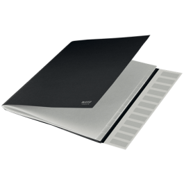 Leitz 39150095 Carpeta Clasificadora de Cartón 12 Posiciones A4 Recycle 100% Negra