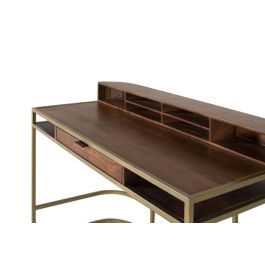 Giner y Colomer Escritorio de Madera de Mango con Estructura Dorada, 126x39 cm