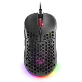 MARS GAMING Ratón MM55 12800 DPI USB Negro RGB Ligero 55g