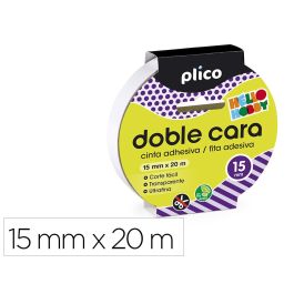 Cinta Adhesiva Plico Doble Cara 20 Mt X 15 mm