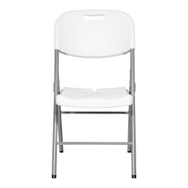 Edm Silla plegable blanca 86,5 x 47 x 54 cm, asiento 40 x 42 cm, soporta 150kg