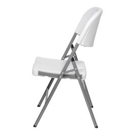Edm Silla plegable blanca 86,5 x 47 x 54 cm, asiento 40 x 42 cm, soporta 150kg