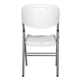 Edm Silla plegable blanca 86,5 x 47 x 54 cm, asiento 40 x 42 cm, soporta 150kg