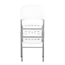 Edm Silla plegable blanca 86,5 x 47 x 54 cm, asiento 40 x 42 cm, soporta 150kg