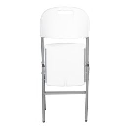 Edm Silla plegable blanca 86,5 x 47 x 54 cm, asiento 40 x 42 cm, soporta 150kg