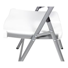 Edm Silla plegable blanca 86,5 x 47 x 54 cm, asiento 40 x 42 cm, soporta 150kg