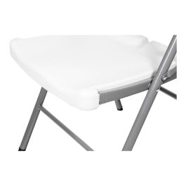 Edm Silla plegable blanca 86,5 x 47 x 54 cm, asiento 40 x 42 cm, soporta 150kg