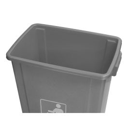 Papelera Contenedor Q-Connect Plastico Con Tapa De Balancin 58 Litros Gris 470x330x760 mm