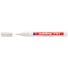 Rotulador Edding Punta Fibra 751 Blanco Punta Redonda 1-2 mm 10 unidades