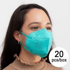 Mascarilla de Protección Respiratoria FFP2 NR JS MY-001 Turquesa (Pack de 20)