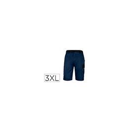 Pantalon De Trabajo Deltaplus Bermuda Cinta Ajustable 5 Bolsillos Color Azul Naranjatalla 3XL