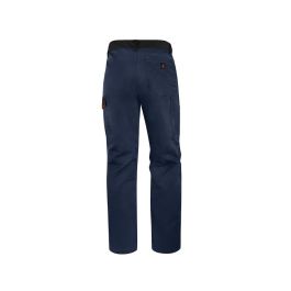 Pantalon De Trabajo Deltaplus Cintura Ajustable 5 Bolsillos Color Azul Naranja Talla 3XL