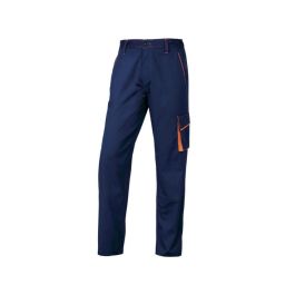 Pantalon De Trabajo Deltaplus Cintura Ajustable 5 Bolsillos Color Azul Naranja Talla XL Naranja Talla XL