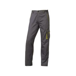 Pantalon De Trabajo Deltaplus Cintura Ajustable 5 Bolsillos Color Gris Verde Talla 3XL