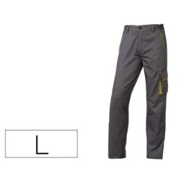 Pantalon De Trabajo Deltaplus Cintura Ajustable 5 Bolsillos Color Gris Verde Talla L Talla L