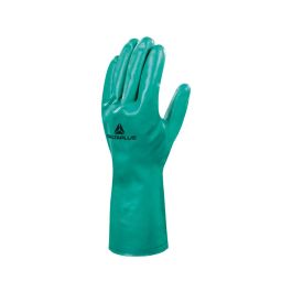 Guantes Deltaplus Tratado En Nitrilo Flocado De Algodon Especial Para Trabajos Con Liquidos Quimicos Talla 7