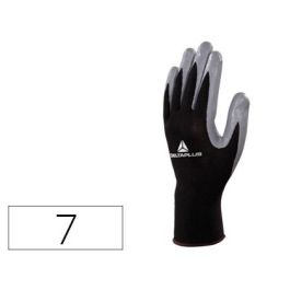 Guantes Deltaplus De Punto Poliester Palma De Nitrilo Especial Para Mecanica Grasas Aceites Negro-Gris Talla 7