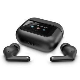 Energy Sistem Auriculares Display ANC True Wireless Bluetooth 5.4 Cancelación de Ruido Pantalla Estuche Carga Negra 30 Horas Autonomía IPX5