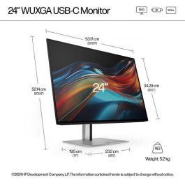 HP 724pu Monitor Series 7 Pro 24 pulgadas WUXGA USB-C con Relación 16:10, Hub de Productividad y Precisión de Color