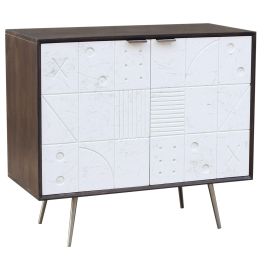 Aparador DKD Home Decor Blanco Marrón Metal Madera de mango 90 x 43 x 80 cm 90 x 43 x 82 cm