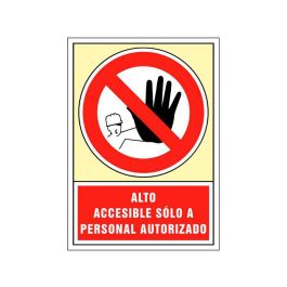 Pictograma Syssa Señal De Prohibicion Alto Accesible Solo A Personal Autorizado En Pvc 245x345 mm