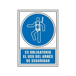 Pictograma Syssa Señal De Obligacion Es Obligatorio El Uso De Arnés De Seguridad En Pvc 245x345 mm