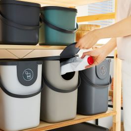 Cubo de Basura para Reciclaje Rotho Verde oscuro