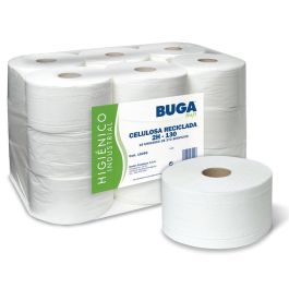 Papel Higienico Industrial Gofrado Buga Reciclado 2 Capas 130 M 18 unidades