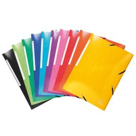 Carpeta Exacompta Gomas Carton Simil-Prespan Tres Solapas Din A4+ Colores Surtidos 25 unidades