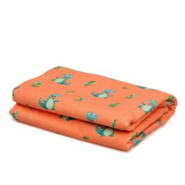 KioKids Toalla de Playa y Piscina Microfibra Secado Rápido Súper Absorbente Estampado Cocodrilo 75x150 cm Naranja con Bolsa Bebé