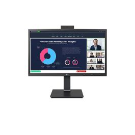 Monitor Profesional LG 24BP75CP-B 23.8"/ Full HD/ Webcam/ Multimedia/ Regulable en altura/ Negro