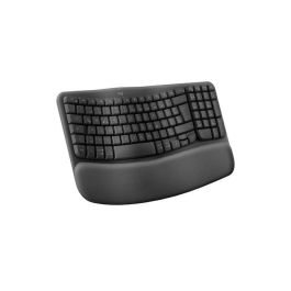 Logitech Wave Keys Teclado Ergonómico Inalámbrico con Reposamuñecas Acolchado Bluetooth y Logi Bolt, Multi-OS