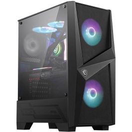 MSI MAG FORGE 100R Midi Tower PC Gaming Negro con Ventana de Vidrio Templado e Iluminación RGB ATX/microATX/Mini-ITX