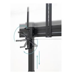 TooQ Soporte de Suelo con Ruedas FS20406HM-B para Pantallas de 60"-100", Negro, Altura Regulable