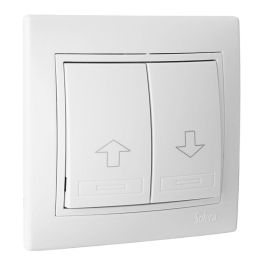 Solera Pulsador de persiana Europa 10A 250V ERP20U, Blanco, Termoplástico, 83x81mm