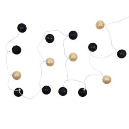 Home Deco Factory Guirnalda Luz 15 Led Negro y Dorado, Conexión Usb, Ideal para Decoración