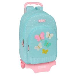 Mochila Escolar con Ruedas Moos Butterflies Azul 30 x 46 x 14 cm