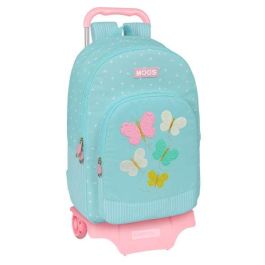 Mochila Escolar con Ruedas Moos Butterflies Azul 30 x 46 x 14 cm