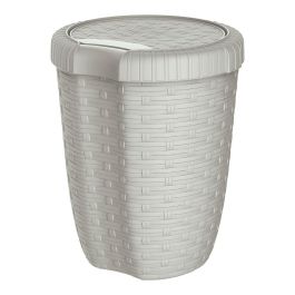 Cubo con tapa 8l. ø23x al.29cm color crema imitación mimbre/rattan mondex Precio: 9.5000004. SKU: B15DMMPD73