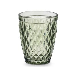 Vivalto Vaso Diamante Verde 250 ml, Vidrio, 8x10x8 cm (24 Unidades)